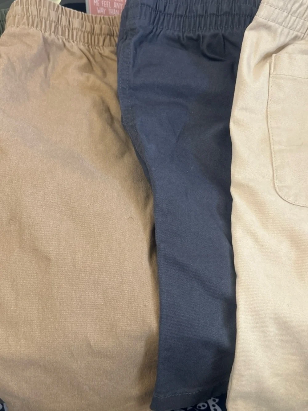 GAP 4 Pair  Kids Elastic-Waist Shorts in Brown, Black, and Tan 0808_2 Black